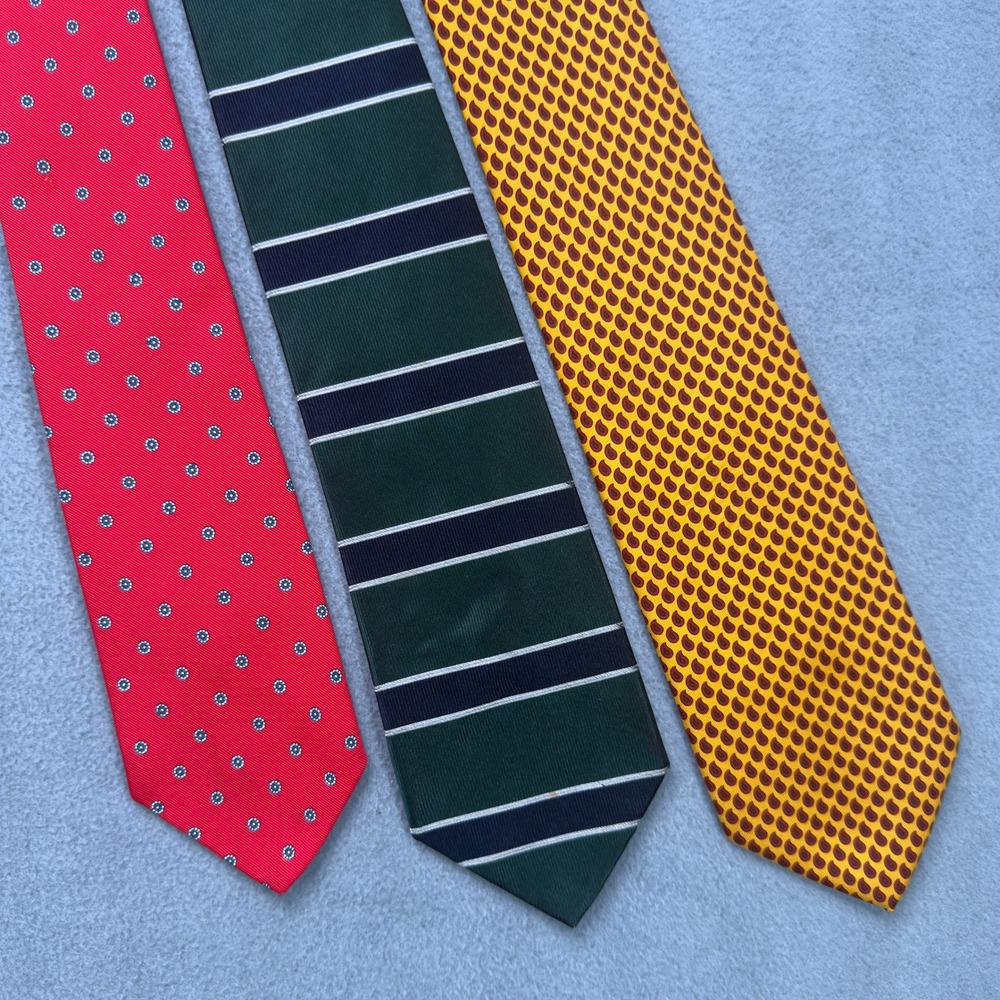 Brooks Brothers Makers Silk Cotton Ties 3-Pack Medallion Stripe Paisley